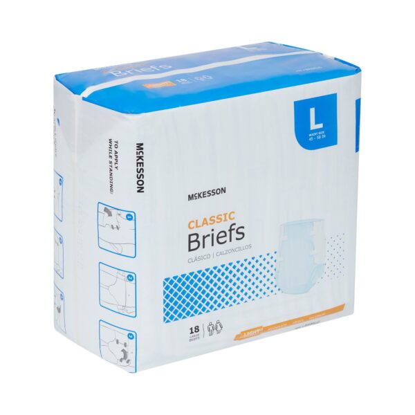 McKesson Classic Large Disposable Incontinence Brief - Light Absorbency, Unisex Adult, Size Large - Image 7