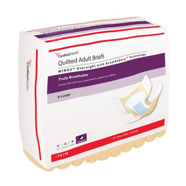 Unisex Adult Incontinence Brief Wings by Brand 67035 * Overnight Heavy Absorbency, XL - Image 2