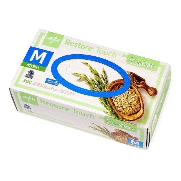 OATEX Exam Glove Restore Touch Medium NonSterile Nitrile Chemo Tested - Green, Standard Cuff, Textured Fingertips - Image 3