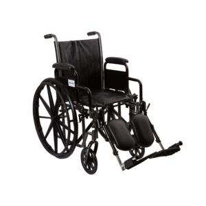 McKesson Dual Axle Wheelchair with Desk-Length Armrests and Swing-Away Elevating Legrests * 16 Inch Seat, 250 lbs Capacity