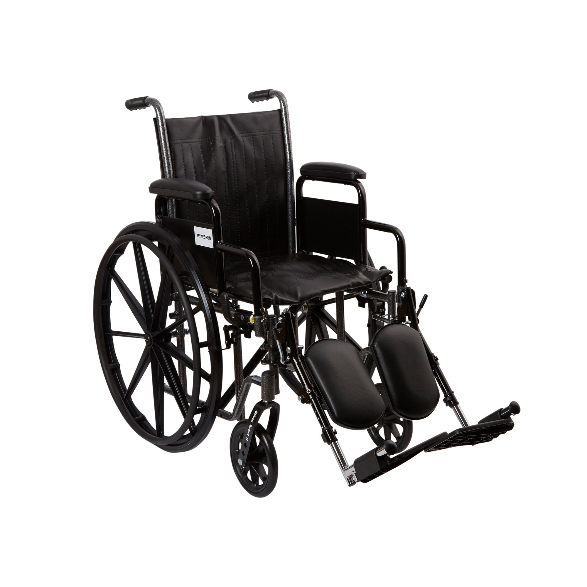 McKesson Dual Axle Wheelchair with Desk-Length Armrests and Swing-Away Elevating Legrests * 16 Inch Seat, 250 lbs Capacity