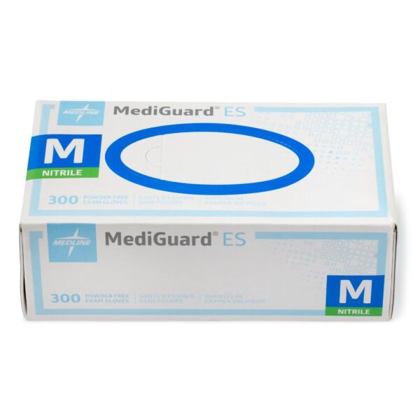 Medline MediGuard ES MG3002 Medium Nitrile Exam Gloves with Textured Fingertips - Blue