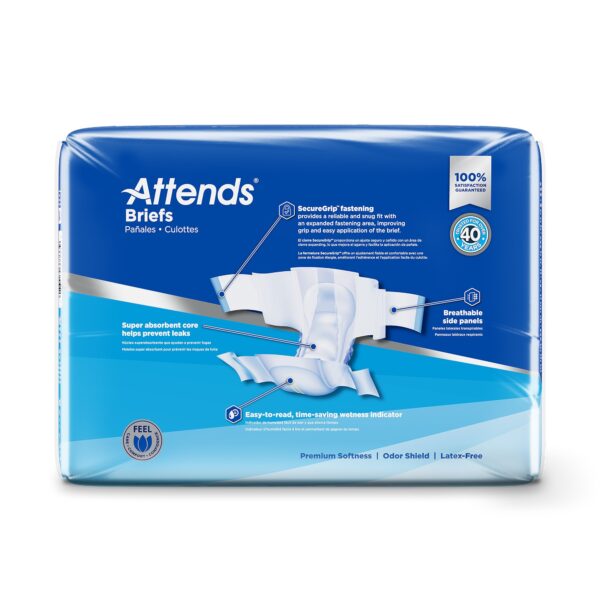 Attends DDA40 X-Large Unisex Heavy Absorbency Incontinence Brief with SecureGrip Fastening - Image 5