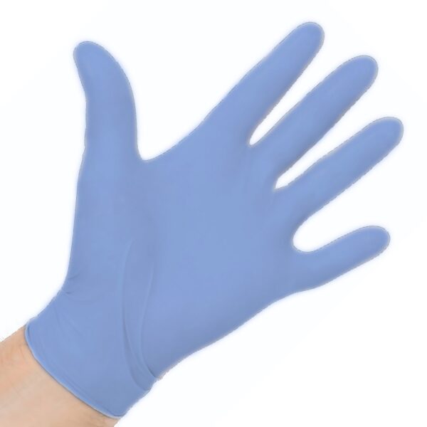 Aquasoft X-Small Nitrile Exam Gloves by Brand - NonSterile, Textured Fingertips, Blue, Chemo Tested, Standard Cuff Length - Image 4
