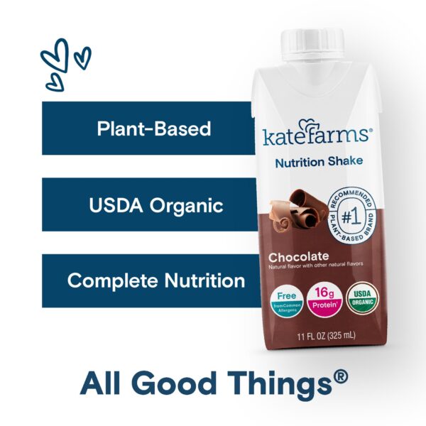 Kate Farms Nutrition Shake Chocolate Flavor Liquid 11 oz. Carton - Organic Meal Replacement - Image 9