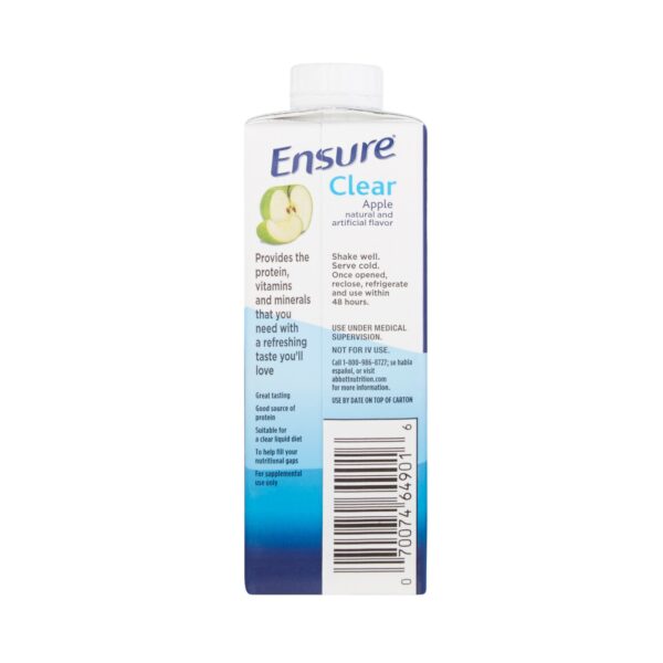 Ensure Clear Therapeutic Nutrition Apple Flavor Liquid 8 oz. Reclosable Carton by Abbott - Part Number 64903 - Image 3
