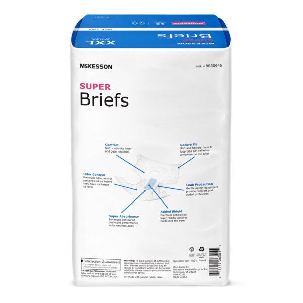 McKesson Unisex Adult Incontinence Brief 2X-Large - Moderate Absorbency, Disposable - Image 2