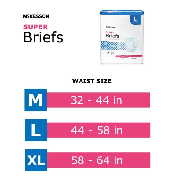 McKesson Unisex Adult Incontinence Brief Medium - Moderate Absorbency, Part Number BR30643 - Image 4