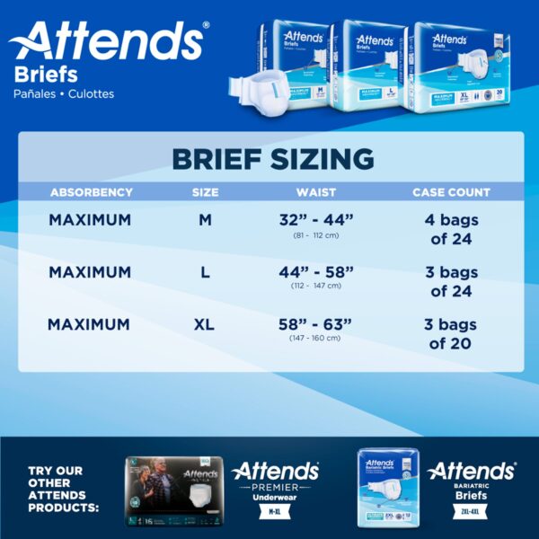 Attends DDA20 Unisex Medium Disposable Heavy Absorbency Incontinence Brief - Image 6