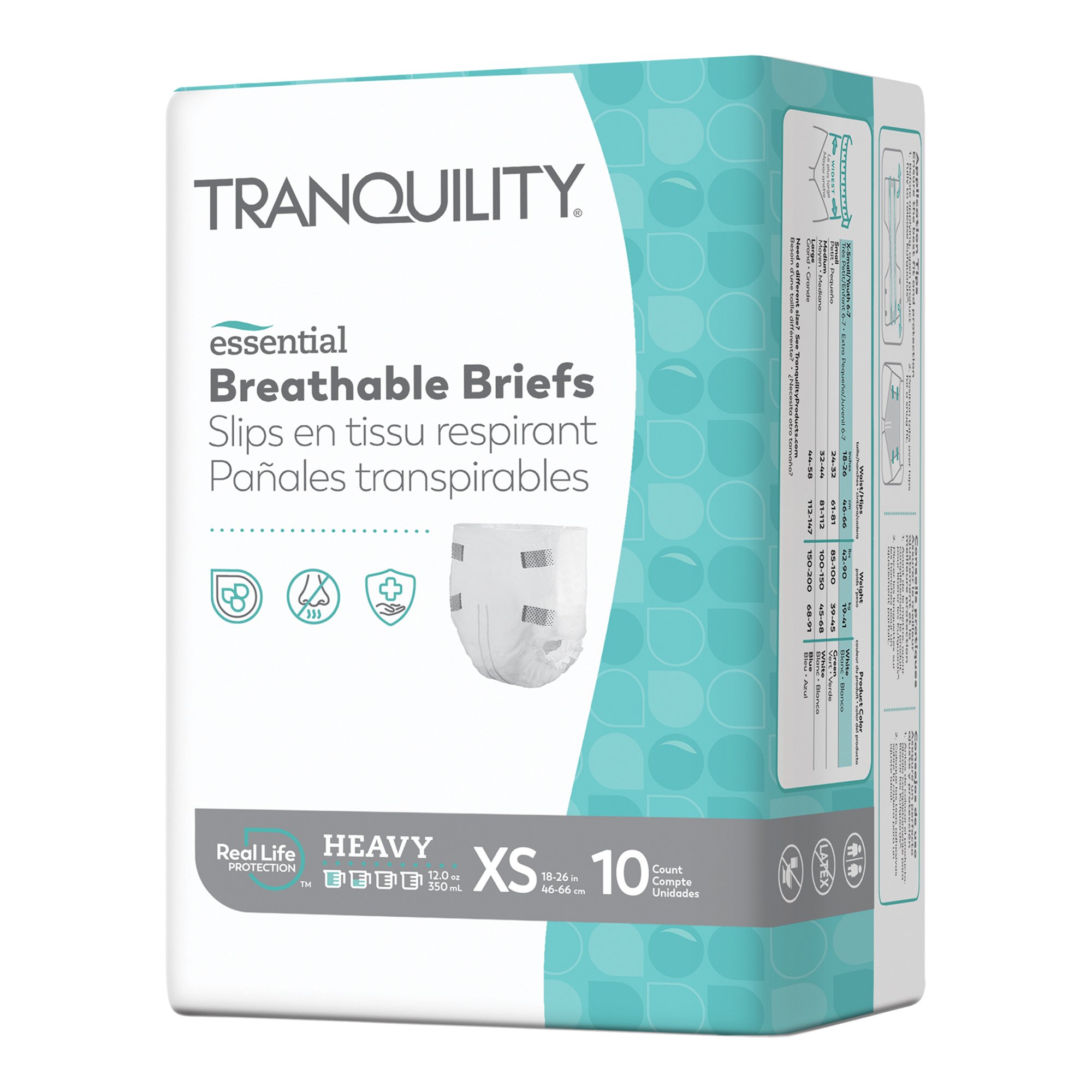 Tranquility Essential X-Small Unisex Youth Incontinence Brief Part 2743 * Heavy Absorbency Disposable Underwear