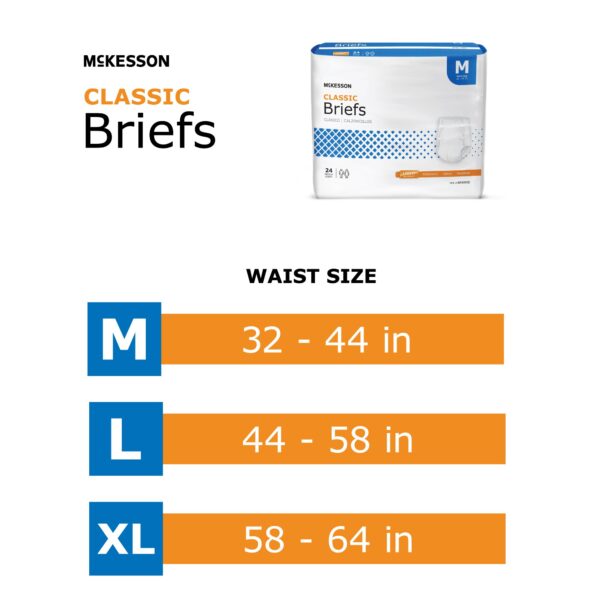 McKesson Classic Unisex Adult Incontinence Brief, Medium, Light Absorbency - Part #BRBRMD - Image 4