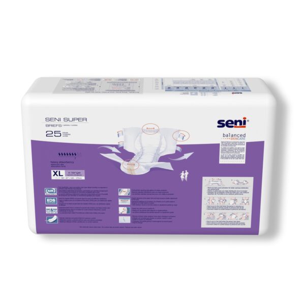 Seni Super X-Large Unisex Adult Incontinence Brief - Heavy Absorbency with Rapid Dry System - Image 8