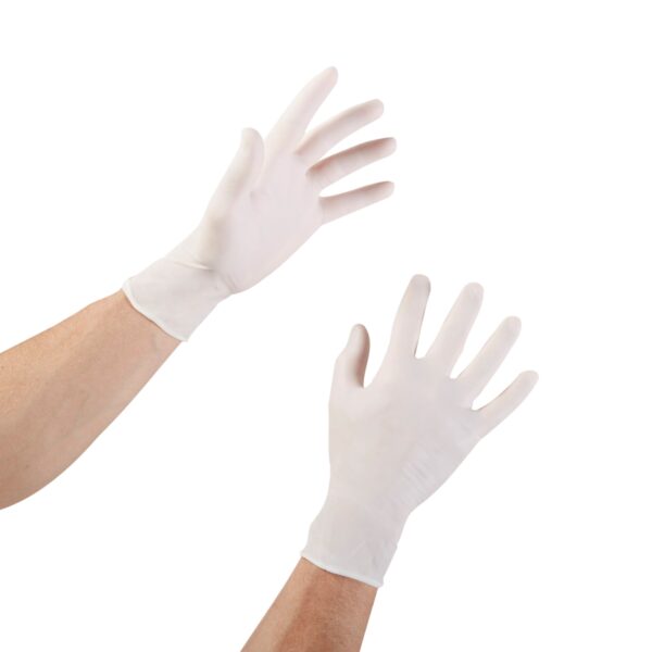 McKesson Confiderm Medium Non-Sterile Latex Exam Gloves - Ivory, Standard Cuff with Fully Textured Exterior - Image 7