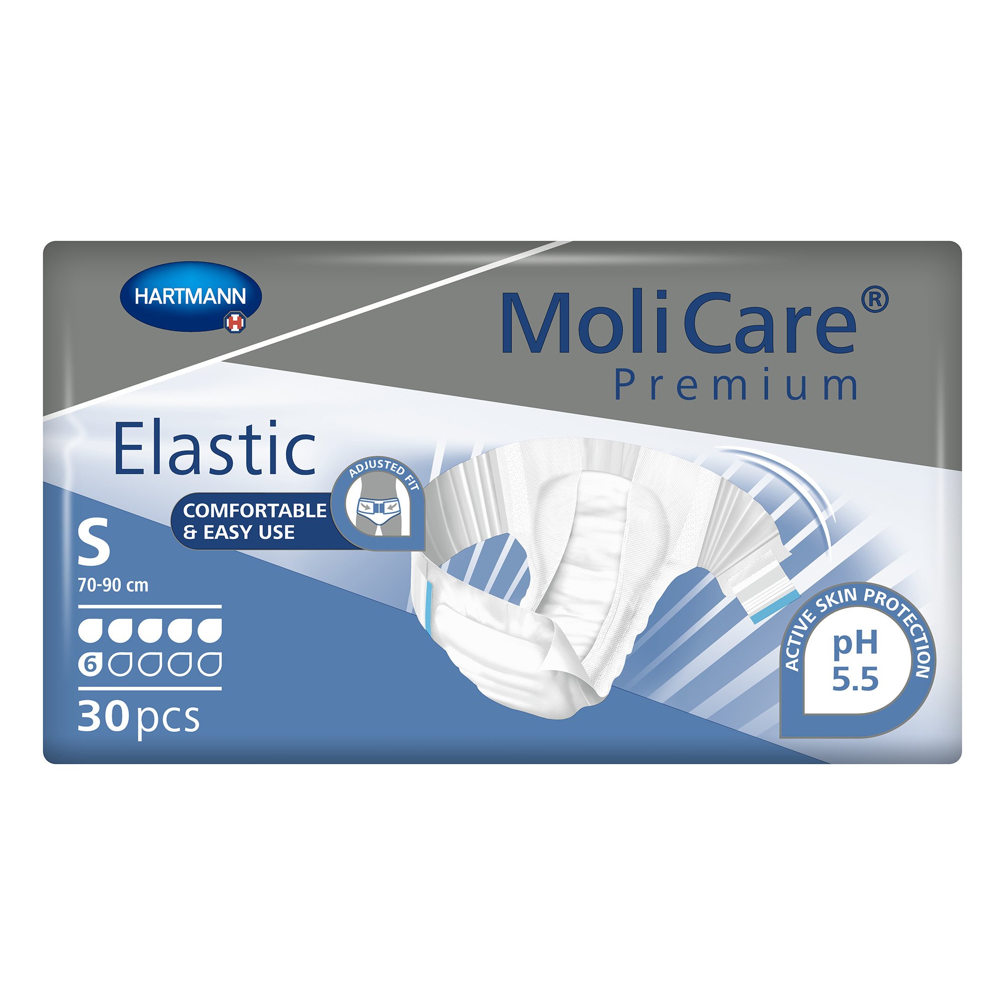 MoliCare Premium Elastic Small Unisex Adult Incontinence Brief - Moderate Absorbency, Part No. 165271