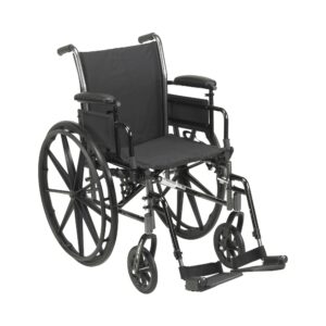 McKesson Lightweight Manual Wheelchair with 20-Inch Seat Width * Dual Axle, Swing-Away Footrests, Black Upholstery