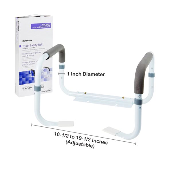 McKesson White Steel Toilet Safety Rail Model 146-RTL12087 for Enhanced Bathroom Safety - Image 4