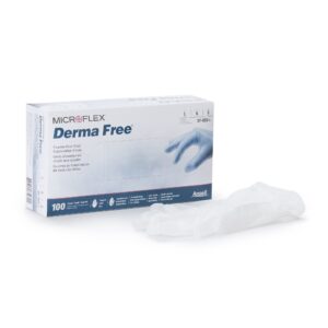 Derma Free Large Vinyl Exam Gloves by Brand - Part DF-850-L, Smooth Clear, 9-inch Cuffless Design
