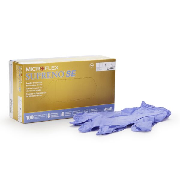 Microflex Supreno SE Large Nitrile Exam Gloves * Durable, Textured Fingertips for Enhanced Grip