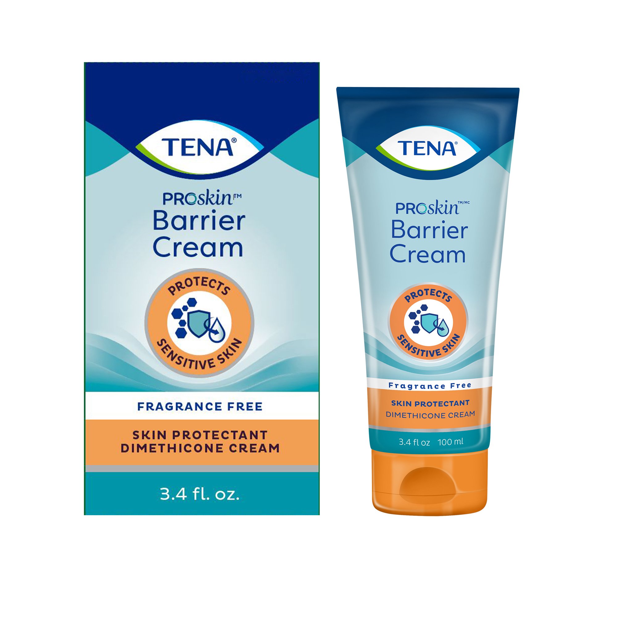 Tena ProSkin Skin Protectant Barrier Cream 3.4 oz Tube - Unscented