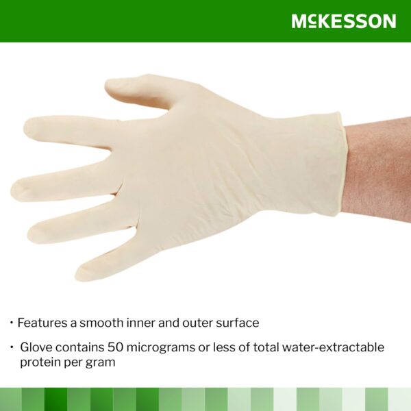 McKesson Confiderm Medium Non-Sterile Latex Exam Gloves with Standard Cuff * Ivory, Beaded Design - Image 4
