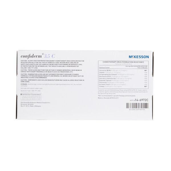 McKesson Confiderm 3.5C X-Small Nitrile Exam Gloves - Chemotherapy Tested, Textured Fingertips, Blue - Image 7