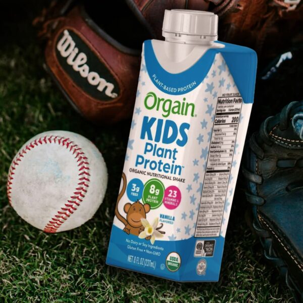 Orgain Kids Plant Protein Pediatric Oral Supplement Vanilla Flavor - 8 oz. Liquid Nutritional Shake - Image 8