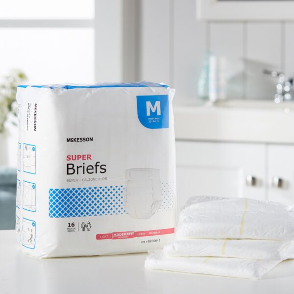 McKesson Unisex Adult Incontinence Brief Medium - Moderate Absorbency, Part Number BR30643 - Image 8