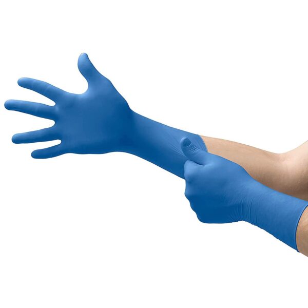 SafeGrip X-Large NonSterile Latex Exam Gloves with Extended Cuff * Blue, Chemo Tested - Image 2