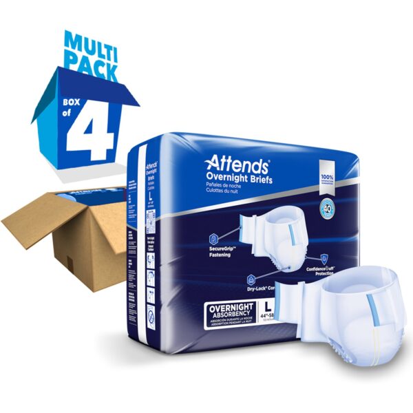 Attends Unisex Adult Overnight Incontinence Brief Large - Heavy Absorbency, Size 44-58 Inches Waist - Image 7