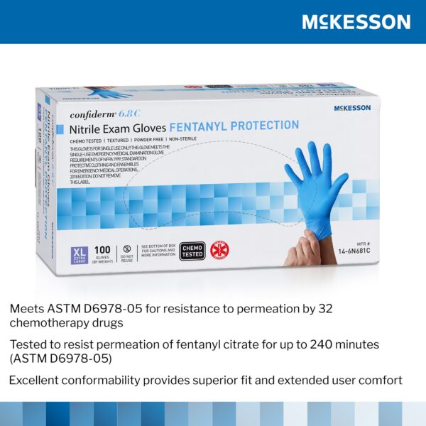 McKesson Confiderm 6.8C X-Large Nitrile Exam Gloves - Chemotherapy and Fentanyl Resistant - Image 4