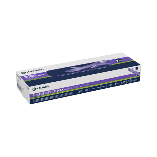 Exam Glove Purple Nitrile Max X-Large NonSterile Extended Cuff - Fully Textured by Brand 44995 - Image 2