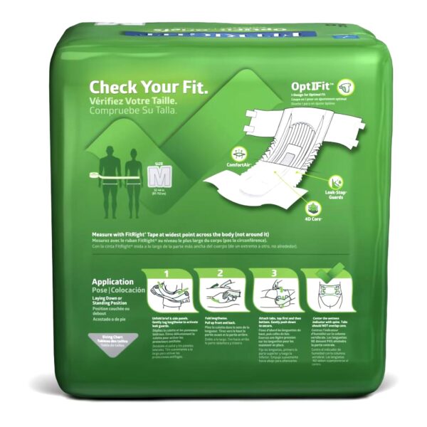 FitRight Plus Medium Unisex Adult Incontinence Brief by BG - Moderate Absorbency - Image 2