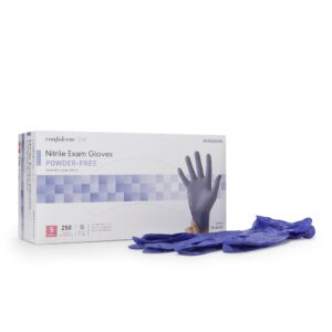 McKesson Confiderm 14-6N32 Small Blue Nitrile Exam Gloves with Textured Fingertips