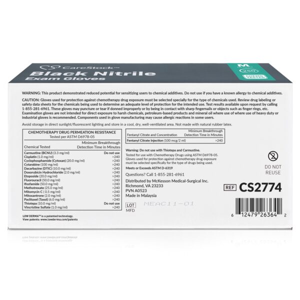 CareStock Medium NonSterile Nitrile Exam Gloves with Standard Cuff and Textured Finish - Black, Part CS2774 - Image 9