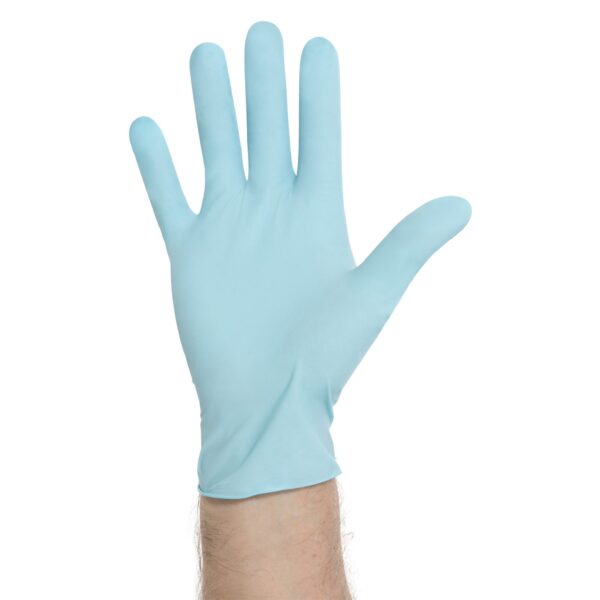 Medline Exam Glove Blue Nitrile Small - NonSterile Standard Cuff with Textured Fingertips, Part #53101 - Image 3