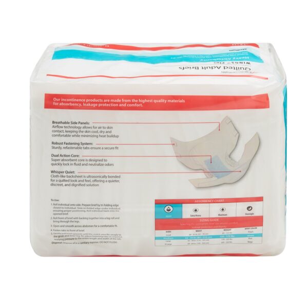 Wings Plus Quilted Unisex Adult Incontinence Brief - Heavy Absorbency, Medium - Image 4
