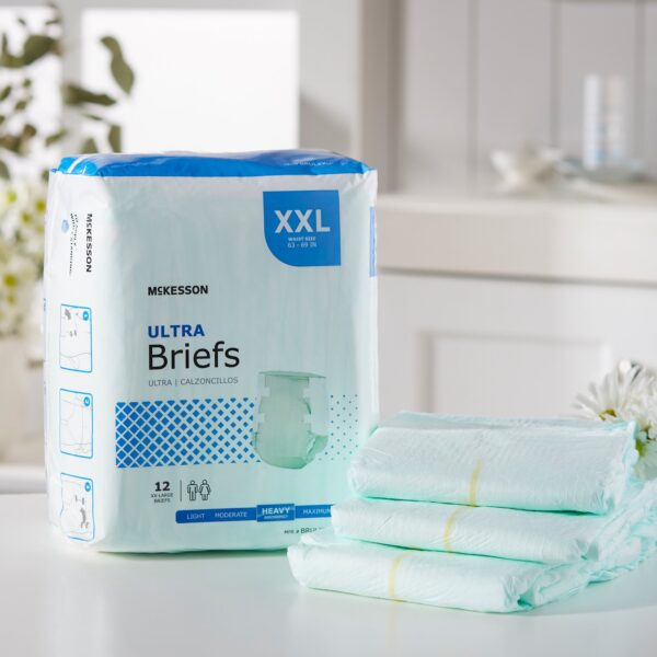 McKesson Ultra 2X-Large Disposable Heavy Absorbency Incontinence Brief - Unisex Adult, Part Number BRULXXL - Image 8