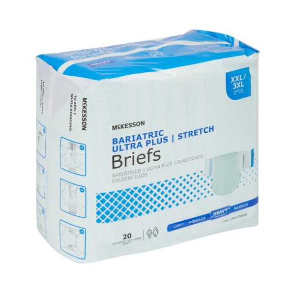McKesson Ultra Plus Stretch Unisex Adult Incontinence Brief - 2X-Large / 3X-Large, Bariatric Size (Part Number: BRSTRBAR) - Image 7