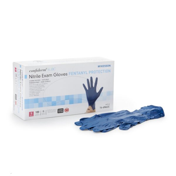 McKesson Confiderm 6.8C Small Non-Sterile Nitrile Exam Gloves with Textured Fingertips and Chemo Testing