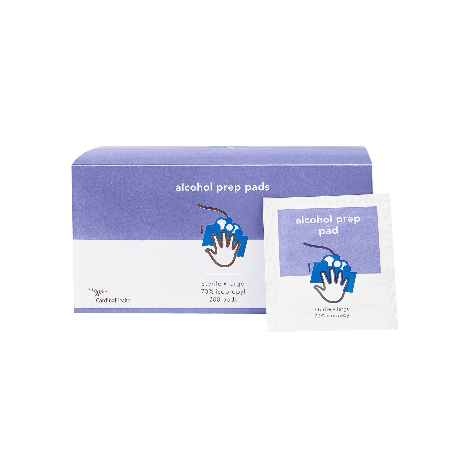 Cardinal Health 70% Isopropyl Alcohol Prep Pad - MW-APL, Sterile Individually Packaged