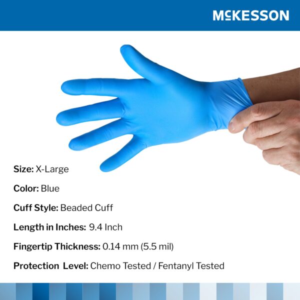 McKesson Confiderm 6.8C X-Large Nitrile Exam Gloves - Chemotherapy and Fentanyl Resistant - Image 2
