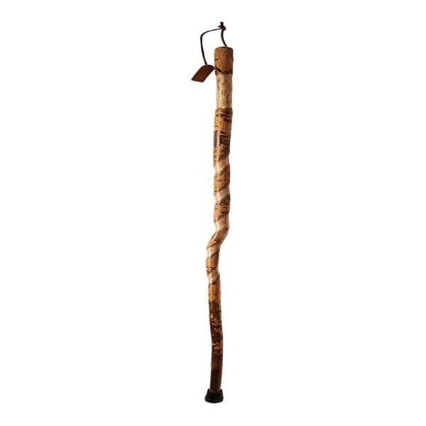 Brazos Twisted Wood Walking Stick * 55 Inch Adjustable American Hardwood Hiking Stick - Image 2