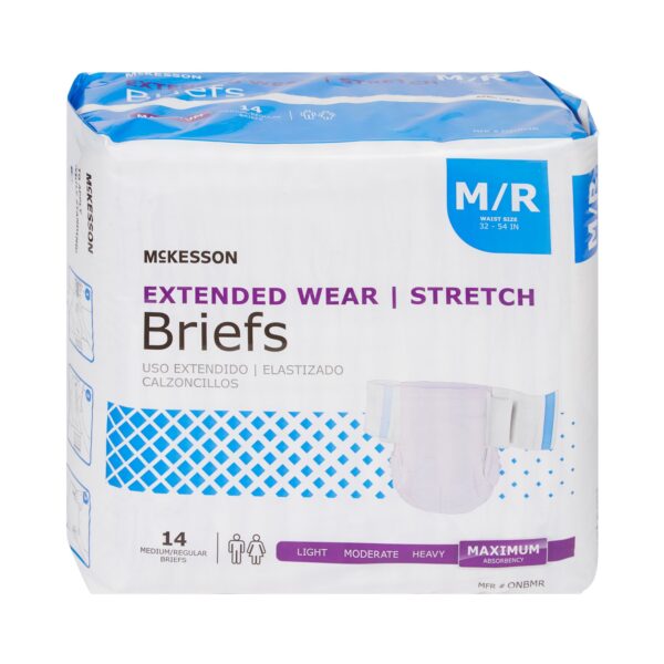 McKesson Unisex Adult Extended Wear Incontinence Brief - Medium, Heavy Absorbency (Part No. ONBMR) - Image 4