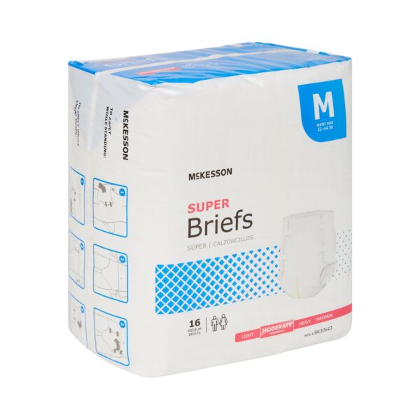 McKesson Unisex Adult Incontinence Brief Medium - Moderate Absorbency, Part Number BR30643 - Image 7