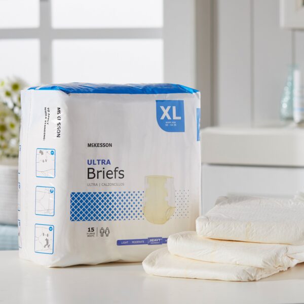 McKesson Ultra X-Large Unisex Adult Incontinence Brief - Heavy Absorbency, Size Fits 58-64 Inches - Image 8