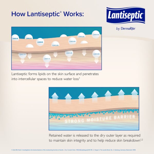 Lantiseptic Dry Skin Therapy Skin Protectant 4 oz. Tube with Lanolin Scent - Moisturizing and Rash Relief - Image 4