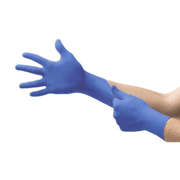 Micro-Touch Nitrile Exam Gloves Large by MedPro - Chemotherapy Tested, NonSterile, Textured Fingertips, Blue - Image 2