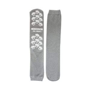 McKesson Terries Unisex Adult 2X-Large Slipper Socks with Safety Tread - Gray