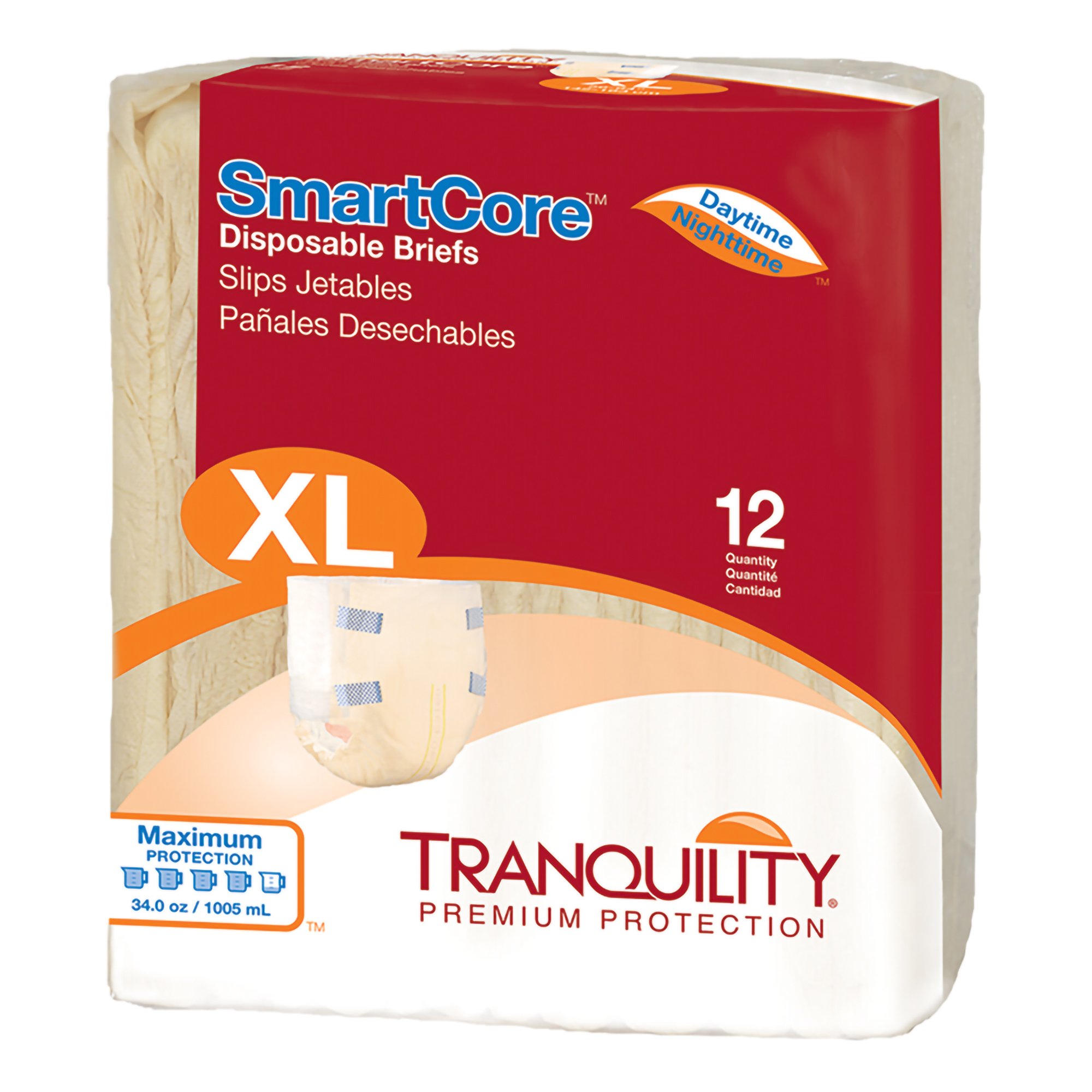 Tranquility SmartCore Unisex Adult Incontinence Brief X-Large Disposable Heavy Absorbency - Part 2314