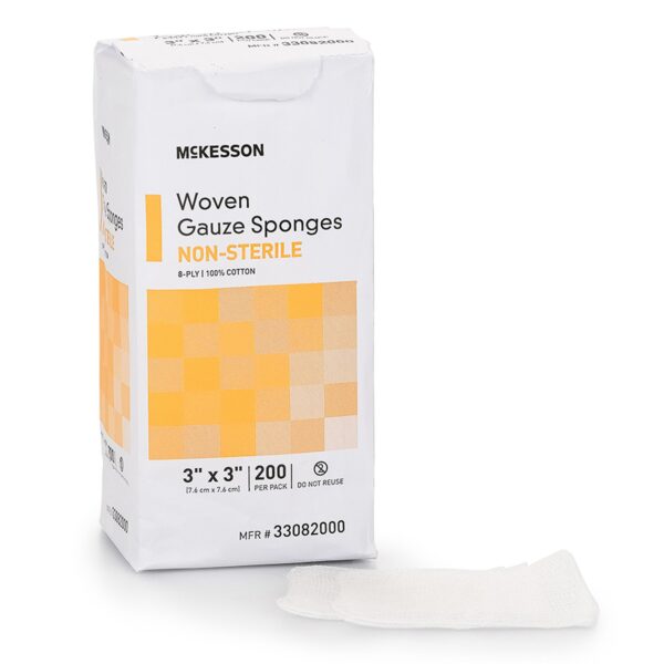 McKesson Gauze Sponge 3 x 3 Inch 8-Ply Nonsterile, 200 Pack - Image 3